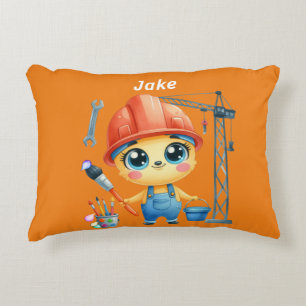 Personalisierte Boys Bauakzent Pillow Dekokissen