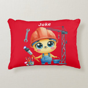 Personalisierte Boys Bauakzent Pillow Dekokissen