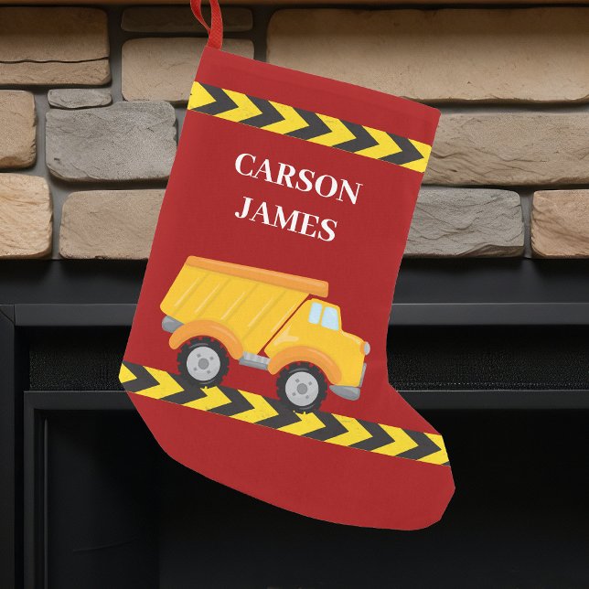 Personalisierte Boys Dump Truck Red Kids Kleiner Weihnachtsstrumpf (Von Creator hochgeladen)