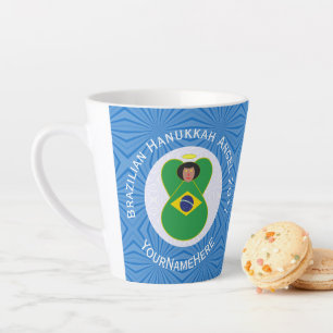 Personalisierte brasilianische Chanukka-Engelsflag Milchtasse