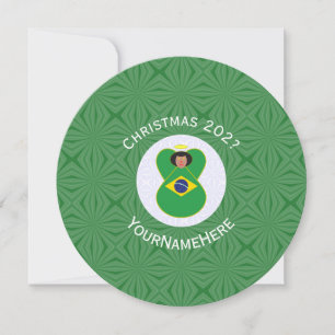 Personalisierte brasilianische Engel-Weihnachtsfla Einladung