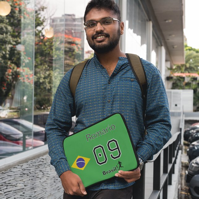 Personalisierte Brasilien Fahne Fußball Fan Spiele Laptopschutzhülle (Von Creator hochgeladen)