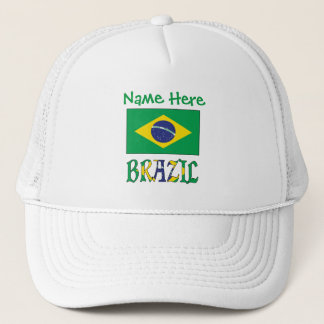 Personalisierte Brasilien-Flagge-Erbe Truckerkappe