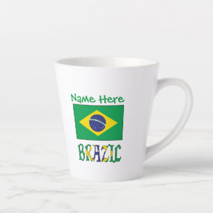 Personalisierte Brasilien-Flagge Klein Milchtasse