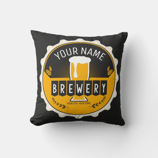 Personalisierte Brauerei Bierflasche Bar Kissen (Vorderseite)