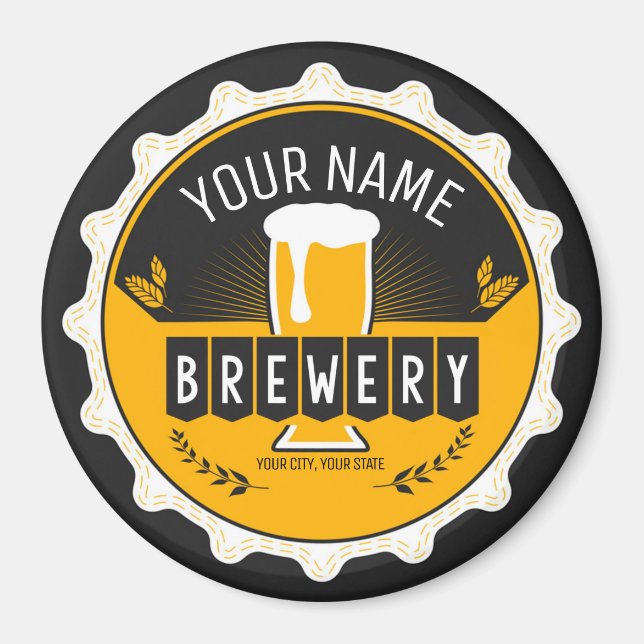 Personalisierte Brauerei Bierflasche Bar Magnet (Vorne)