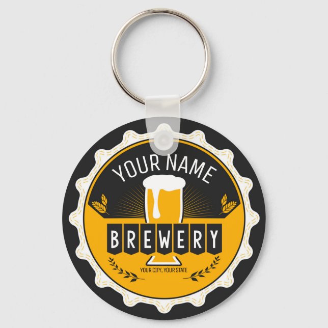 Personalisierte Brauerei Bierflasche Bar Schlüsselanhänger (Vorderseite)