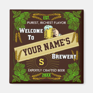 Personalisierte Brauerei: Hopfen Gerstenkraut Magnet
