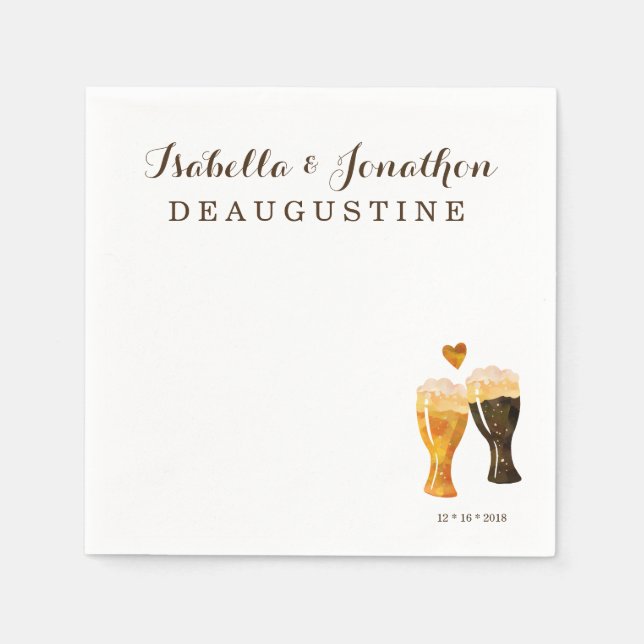 Personalisierte Brauereizeit - Rustikaler Biertoas Serviette (Vorderseite)