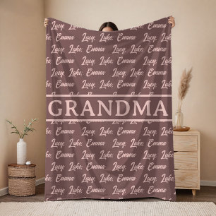 Personalisierte braune Decke als Geschenk für Mama