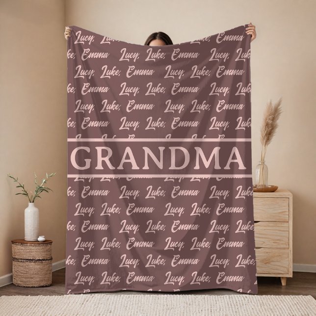 Personalisierte braune Decke als Geschenk für Mama (Personalized blanket for grandma, Personalized blanket for mama, Mother’s Day gift for mom)
