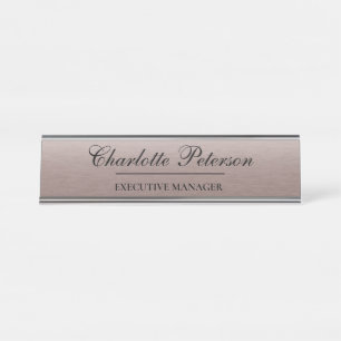 Personalisierte braune Metall-Executive  Schreibtischnamensplakette
