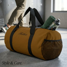 Personalisierte braune Sporttasche mit individuell