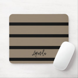 Personalisierte braune und schwarze Streifen Mousepad