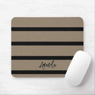 Personalisierte braune und schwarze Streifen Mousepad