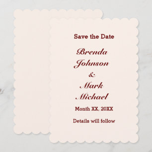 Personalisierte Bräunungs- und Bräutigkarte Save t The Date