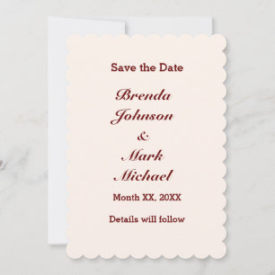 Personalisierte Bräunungs- und Bräutigkarte Save t The Date