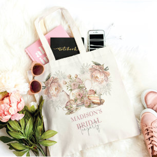 Personalisierte Braut Hochzeits-Teeparty elegant Tragetasche