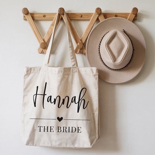 Personalisierte Braut-Tasche als Geschenk für Brau Tragetasche (Custom Bridal Tote Bag Gift for Bride and Bridesmaids, Custom Bridal Tote Bag Wedding Thank You Gift)