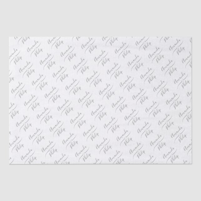 Personalisierte Braut und Groom White Seidenpapier (Vorderseite)