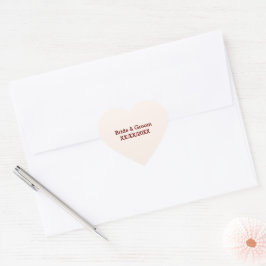 Personalisierte Braut- und Hochzeitskleber Herz-Aufkleber