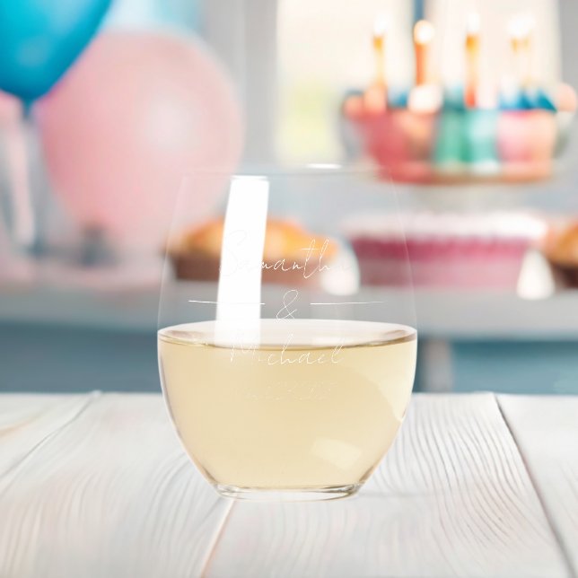 Personalisierte Brautbräute für Hochzeit Weinglas Ohne Stiel (Insitu (Baby Party))