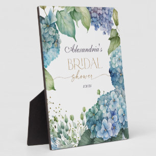 Personalisierte Brautdusche Blaue Hortensien Fotoplatte