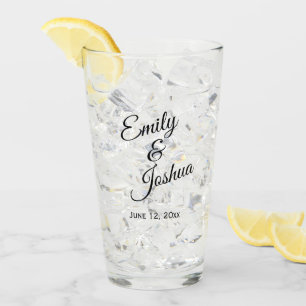 Personalisierte Bräutigam-Namen Hochzeit Glas