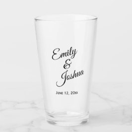 Personalisierte Bräutigam-Namen Hochzeit Glas