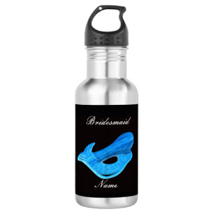 personalisierte Brautjungfer blaue Meerjungfrau Edelstahlflasche