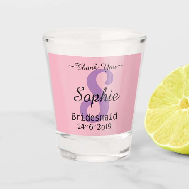 Personalisierte Brautjungfer danken Ihnen Geschenk Schnapsglas (Vorderseite)