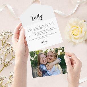 Personalisierte Brautjungfer-Einladungsbrief-Fotok All In One Einladung