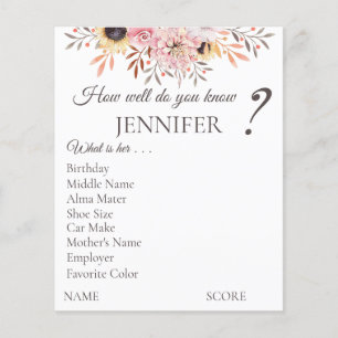 Personalisierte Brautparty-Spielblätter Flyer