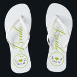 Personalisierte Bridal (grün) Flip Flops<br><div class="desc">Spaß, maßgeschneiderte Hochzeitskippen</div>