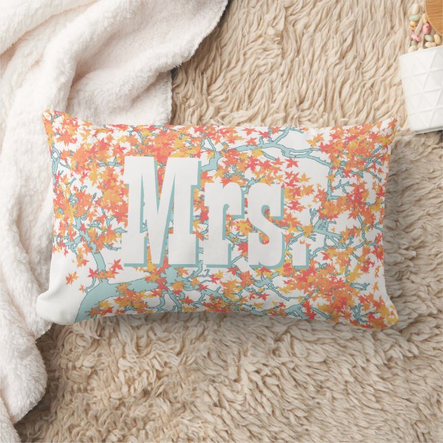 Personalisierte Brides Coral und Aqua Romantischer Lendenkissen (Decke)