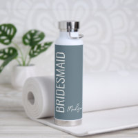 Personalisierte Bridesmaid Dusty Blue White Script