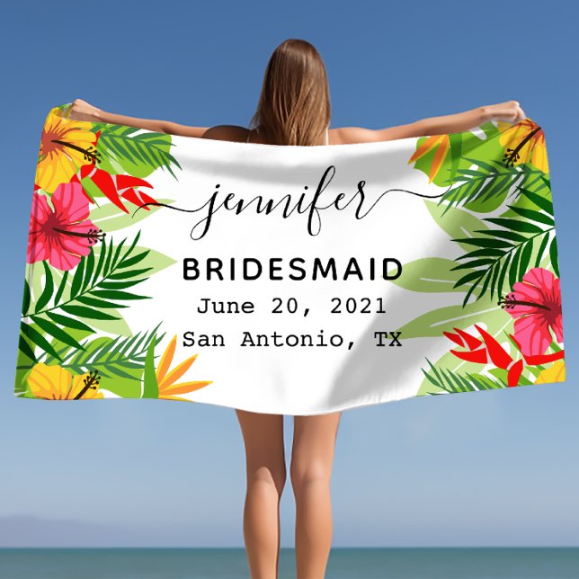 Personalisierte Bridesmaid-Geschenke, Bachelorette Strandtuch (Personalized Bridesmaid Gift, Bachelorette Custom Beach Towel)
