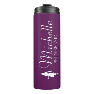 Personalisierte Bridesmaid in Rosa Thermosbecher