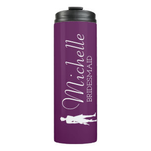Personalisierte Bridesmaid in Rosa Thermosbecher