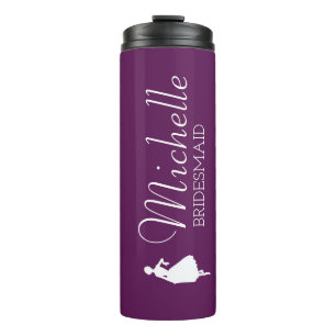 Personalisierte Bridesmaid in Rosa Thermosbecher