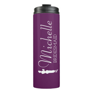 Personalisierte Bridesmaid in Rosa Thermosbecher