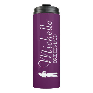 Personalisierte Bridesmaid in Rosa Thermosbecher