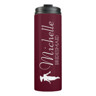 Personalisierte Bridesmaid in Rosa Thermosbecher