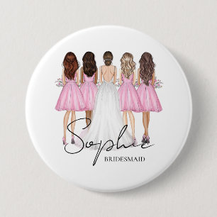 Personalisierte Bridesmaid-Individuelle Name-Gesch Button