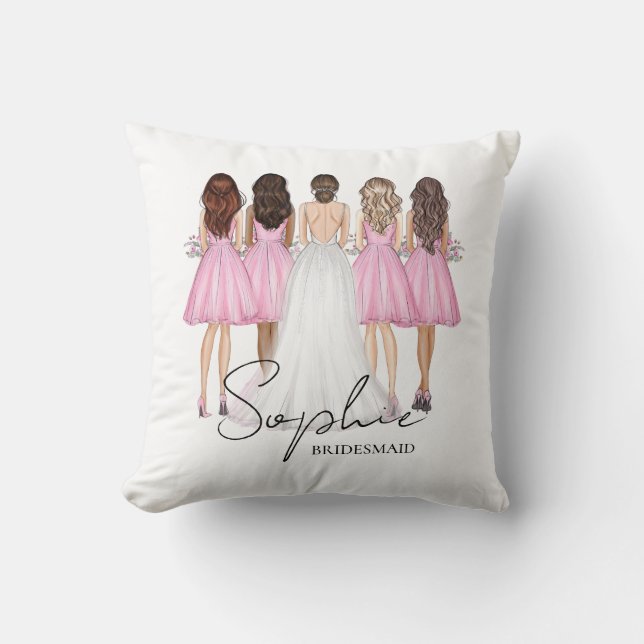 Personalisierte Bridesmaid-Individuelle Name-Gesch Kissen (Vorderseite)