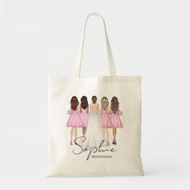 Personalisierte Bridesmaid-Individuelle Name-Gesch Tragetasche (Vorne)