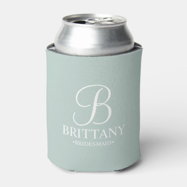 Personalisierte Bridesmaid Monogramm und Name Dosenkühler (Kanne Vorderseite)