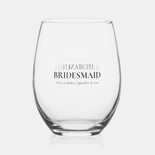 Personalisierte Bridesmaid Stemless Weine Glass Ge Weinglas Ohne Stiel