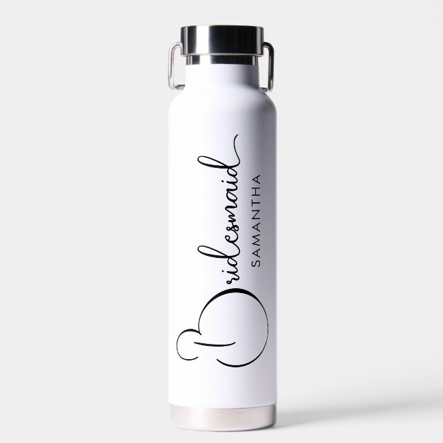 Personalisierte Bridesmaid Typografie Trinkflasche (Vorne)
