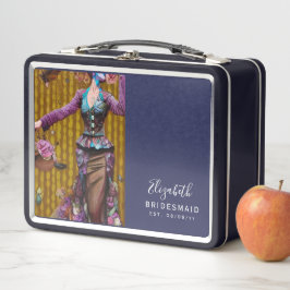 Personalisierte Bridesmaid-Vorschlag Box Steampunk Metall Brotdose